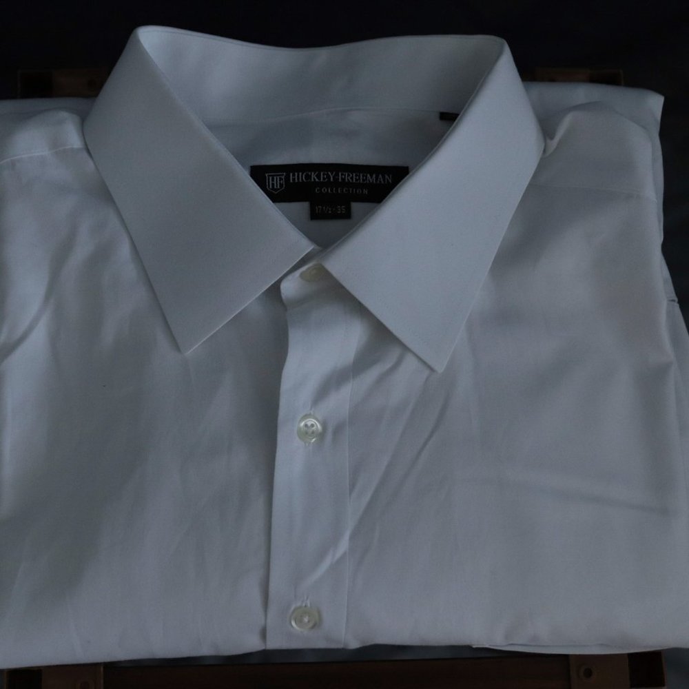 Men’s Hickey-Freeman Button Down White Shirt Collection, 100% Cotton